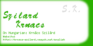 szilard krnacs business card